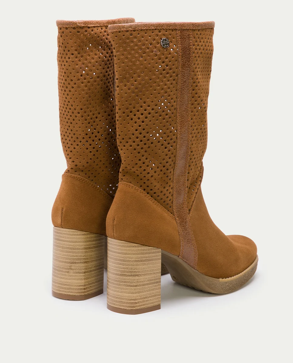 BOTA ALTA TACÓN SERRAJE CUERO NOEMI - Image 3