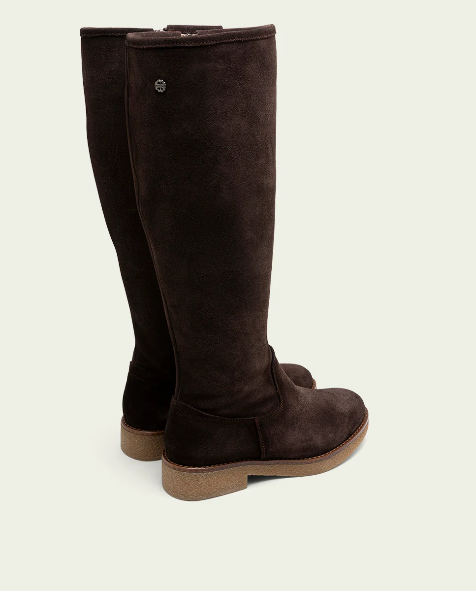 BOTAS ALTAS DE PIEL MOKA CON CREMALLERA ÁGATA - Image 3