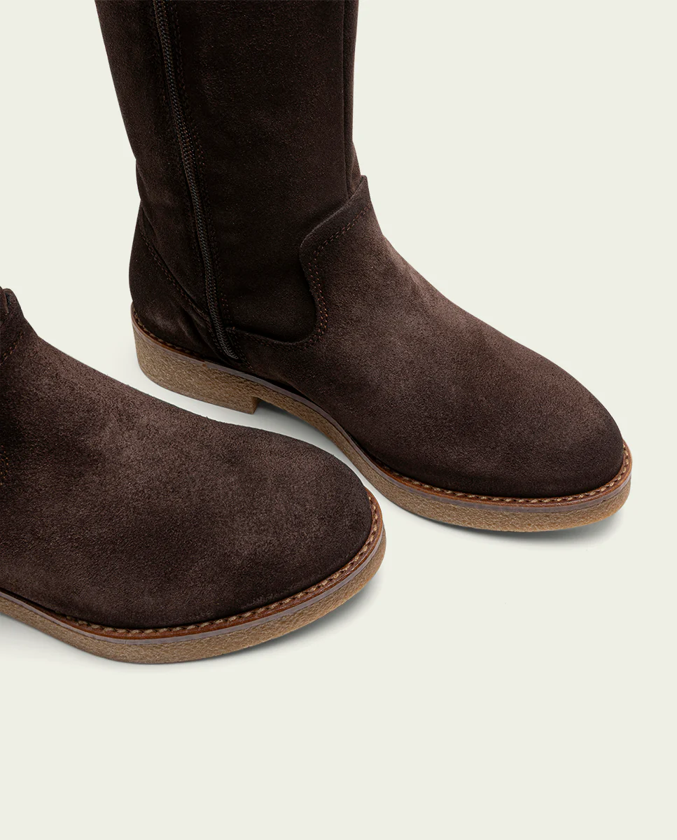 BOTAS ALTAS DE PIEL MOKA CON CREMALLERA ÁGATA - Image 4