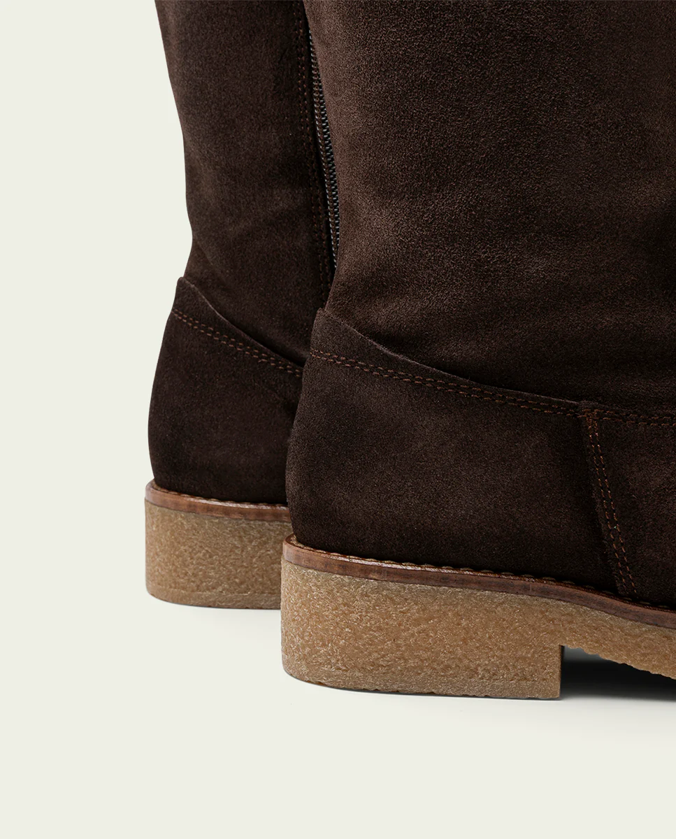 BOTAS ALTAS DE PIEL MOKA CON CREMALLERA ÁGATA - Image 5