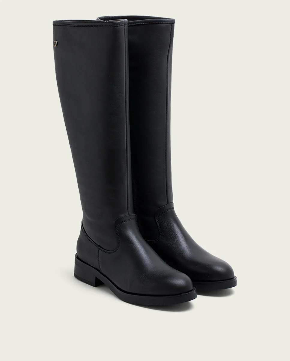 BOTAS ALTAS DE PIEL NEGRA CON CREMALLERA BELÉN - Image 3