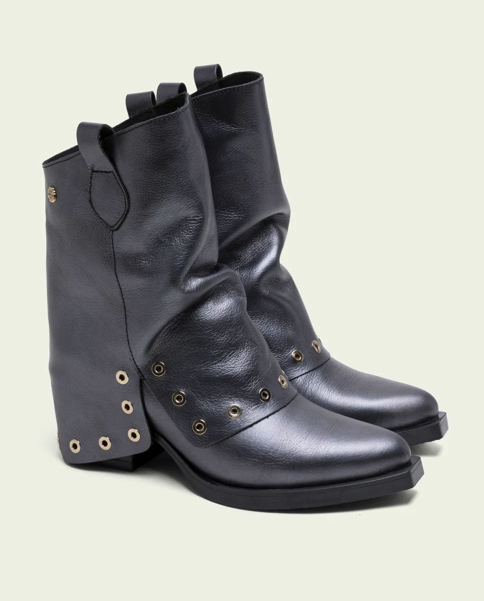BOTAS COWBOY DE PIEL MOKA METALIZADO FLORENCE - Image 3