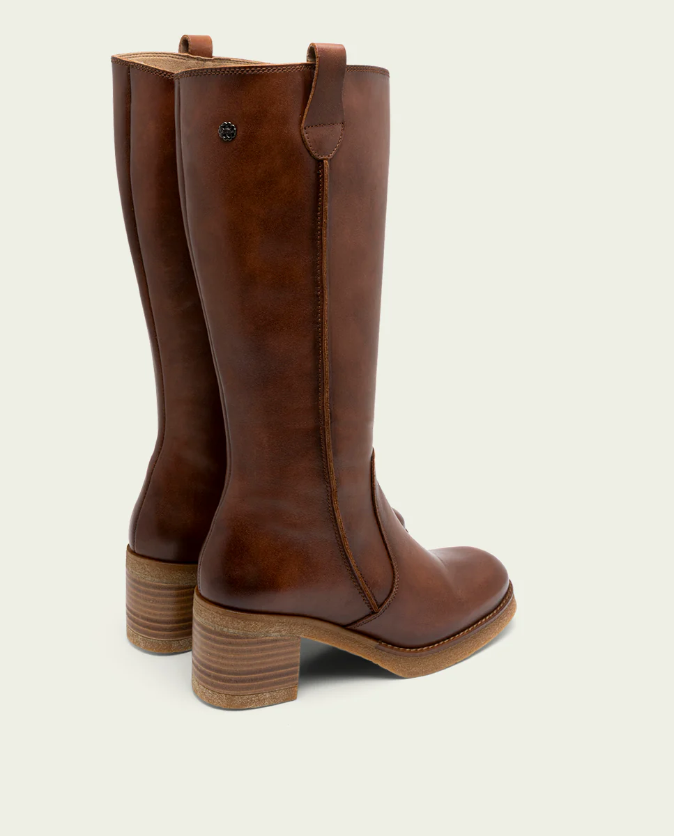 BOTAS DE PIEL CON CREMALLERA CUERO MAR - Image 3