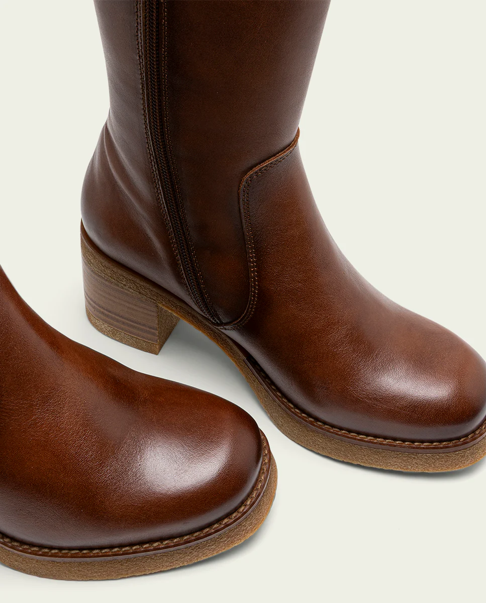 BOTAS DE PIEL CON CREMALLERA CUERO MAR - Image 4