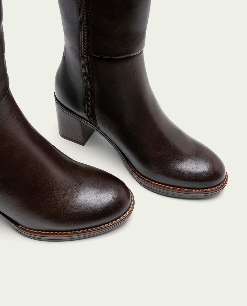 BOTAS DE PIEL DE TACÓN MOKA RITA - Image 6