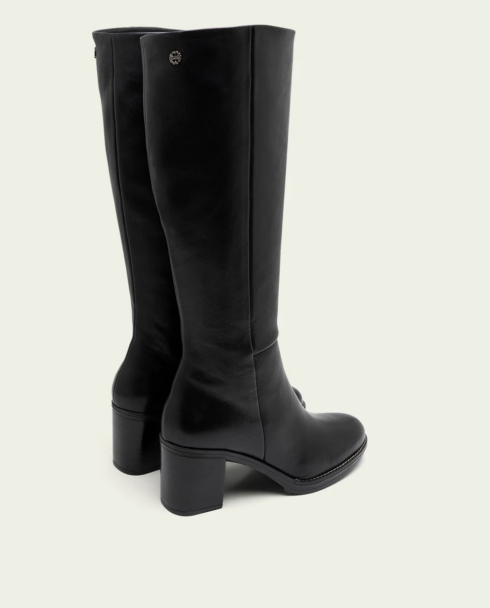 BOTAS DE PIEL DE TACÓN NEGRO RITA - Image 3