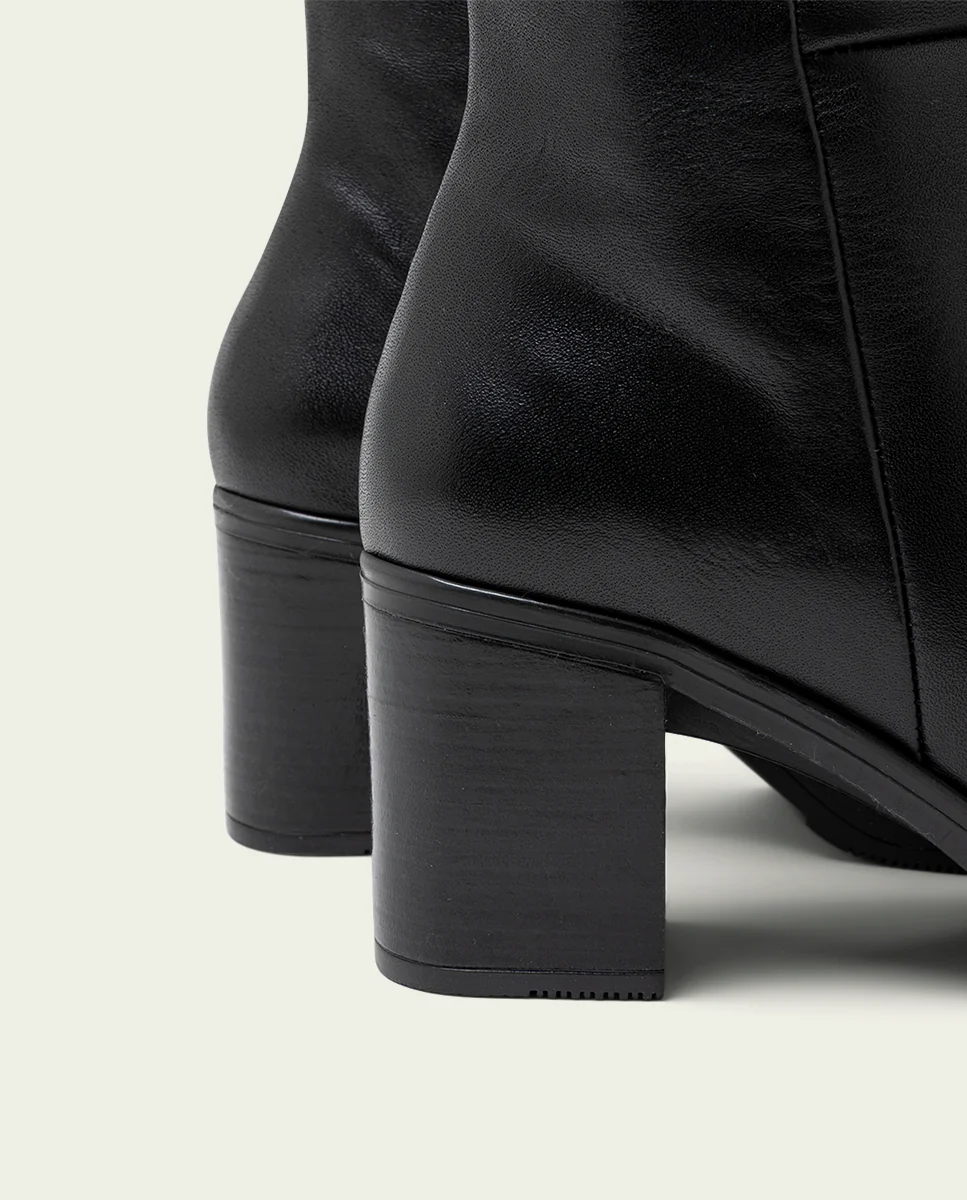 BOTAS DE PIEL DE TACÓN NEGRO RITA - Image 5