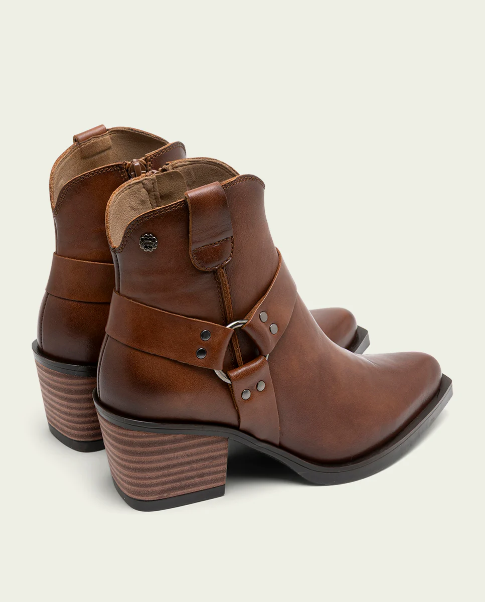 BOTINES COWBOY DE PIEL CUERO CON CREMALLERA FABIANA - Image 3