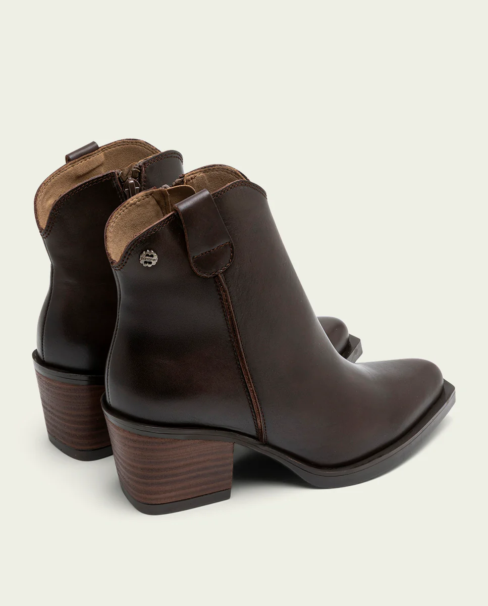 BOTINES COWBOY DE PIEL MOKA CON CREMALLERA FRIDA - Image 6