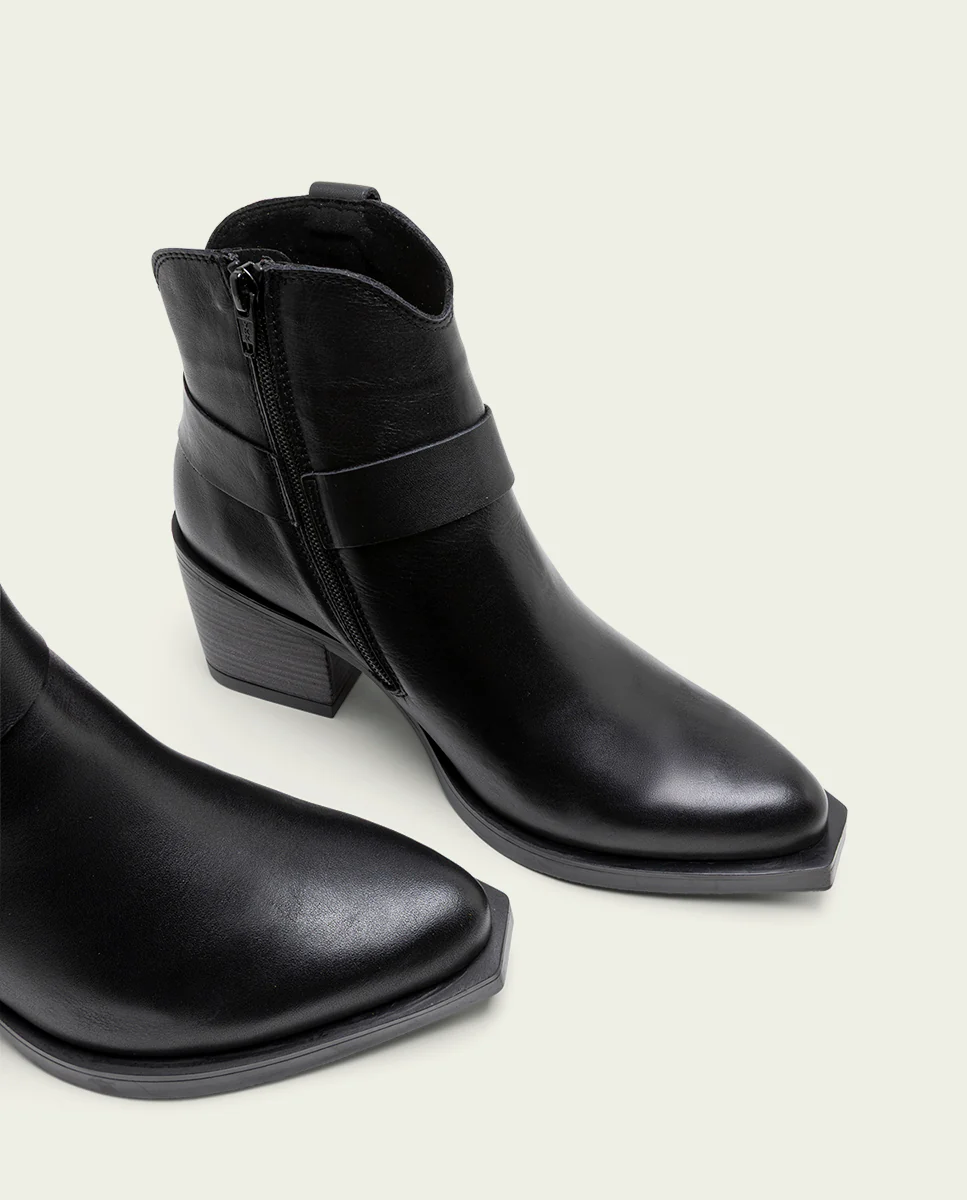 BOTINES COWBOY DE PIEL NEGRO CON CREMALLERA FABIANA - Image 4