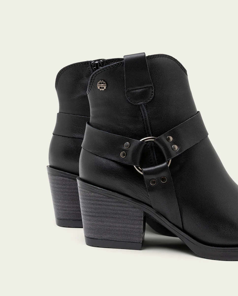BOTINES COWBOY DE PIEL NEGRO CON CREMALLERA FABIANA - Image 5