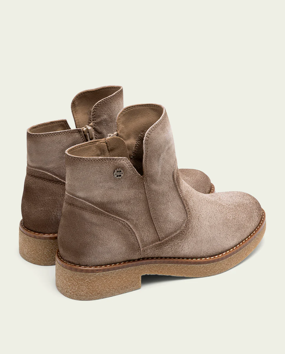 BOTINES DE PIEL ARENA CON CREMALLERA ADELE - Image 3