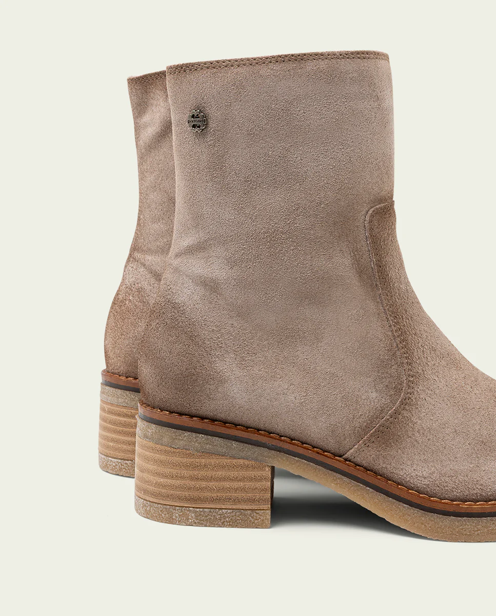 BOTINES DE PIEL ARENA CON CREMALLERA DANIELA - Image 5