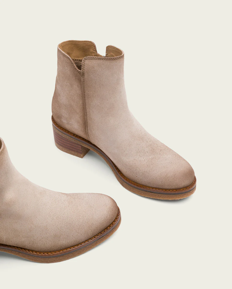 BOTINES DE PIEL ARENA CON CREMALLERA DIANA - Image 5