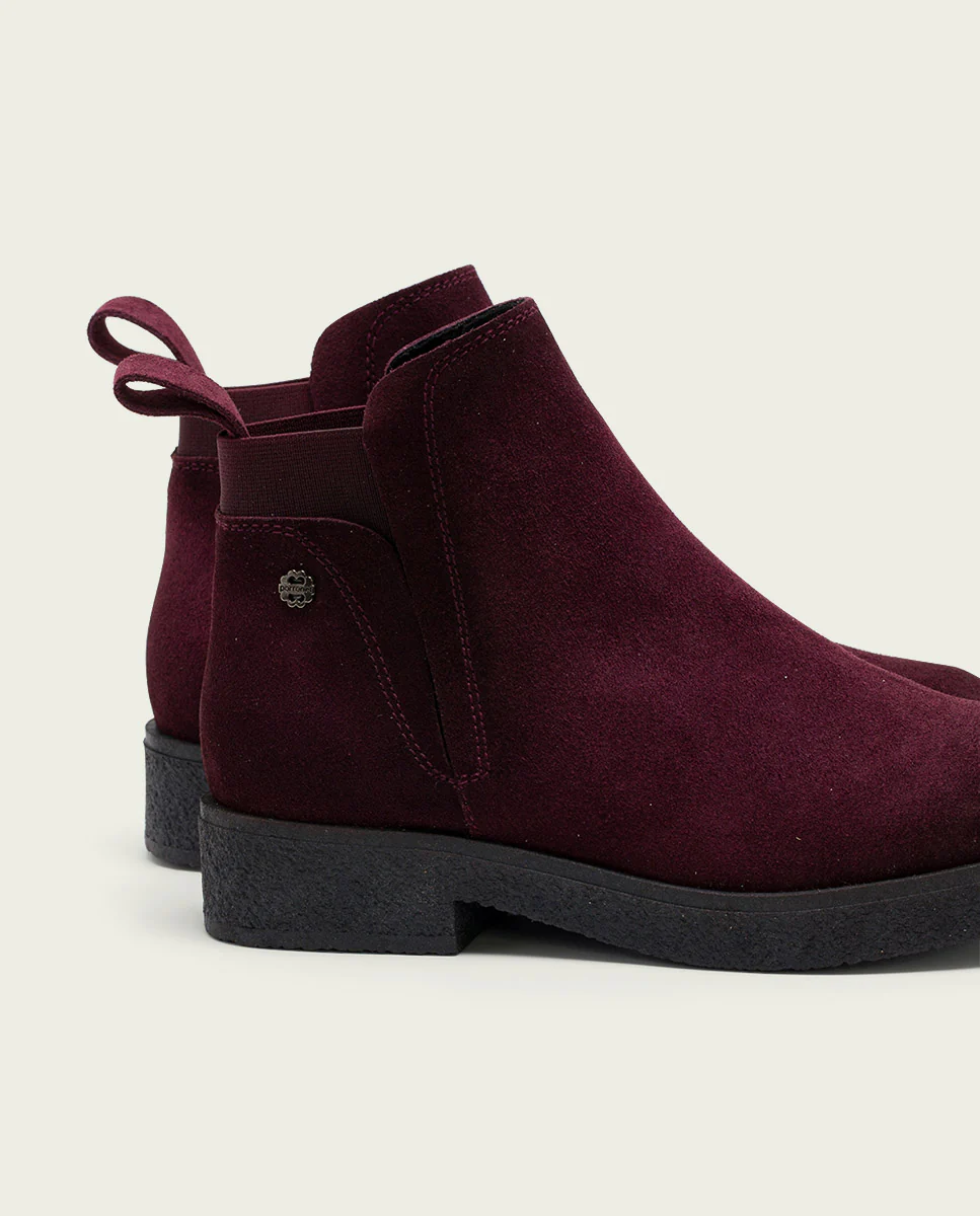 BOTINES DE PIEL BURDEOS CON ELÁSTICOS ANNA - Image 4