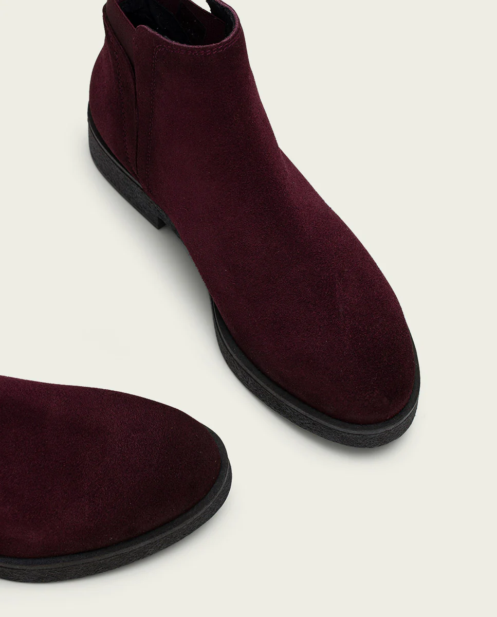 BOTINES DE PIEL BURDEOS CON ELÁSTICOS ANNA - Image 5