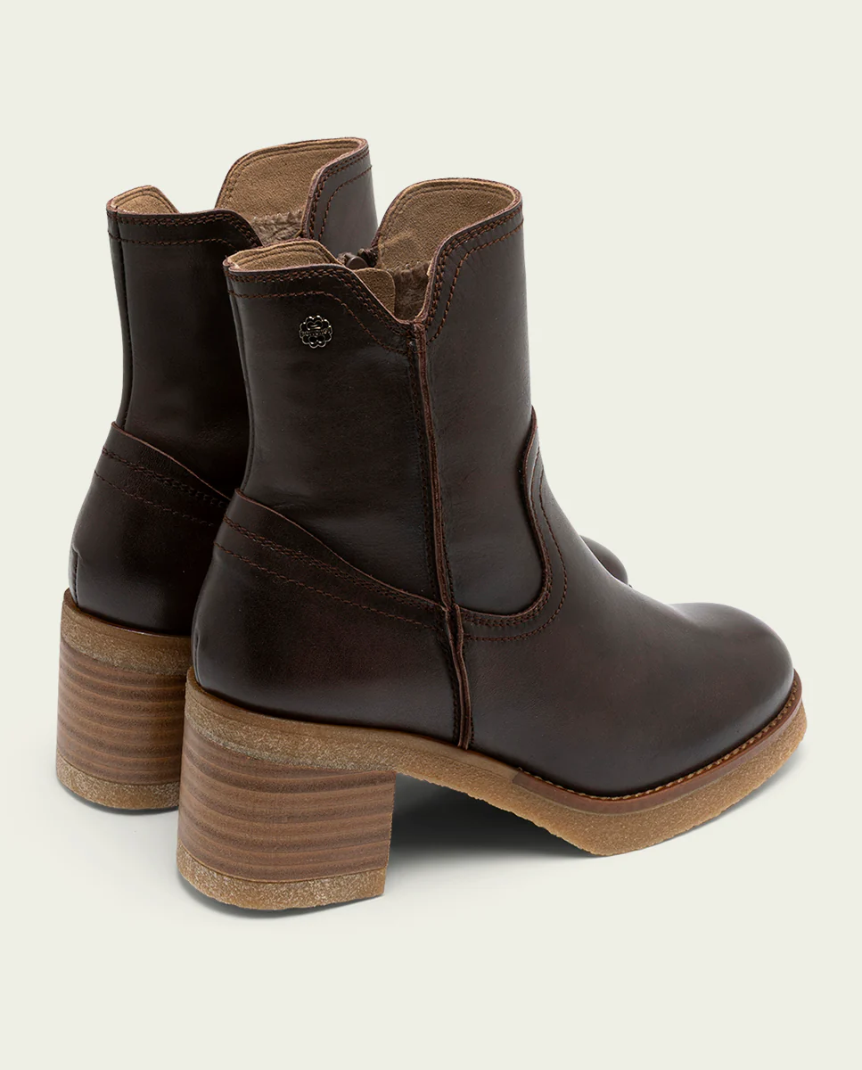 BOTINES DE PIEL CON CREMALLERA MOKA MOLLY - Image 3