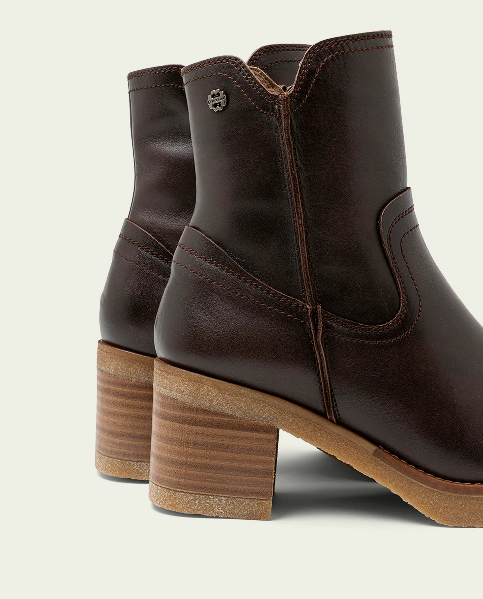 BOTINES DE PIEL CON CREMALLERA MOKA MOLLY - Image 5