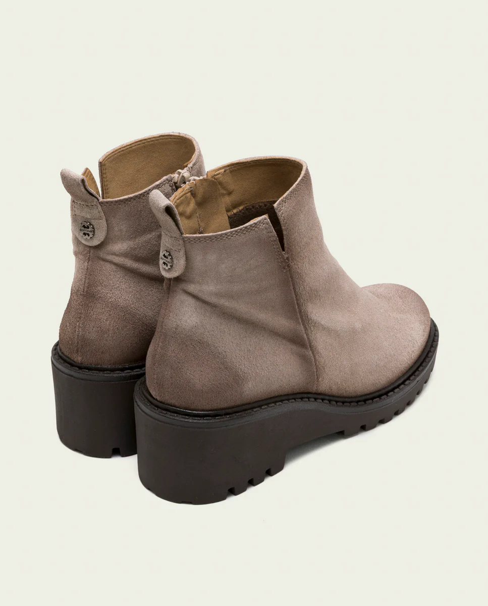 BOTINES DE PIEL CON CUÑA Y CREMALLERA ARENA ELISA - Image 3