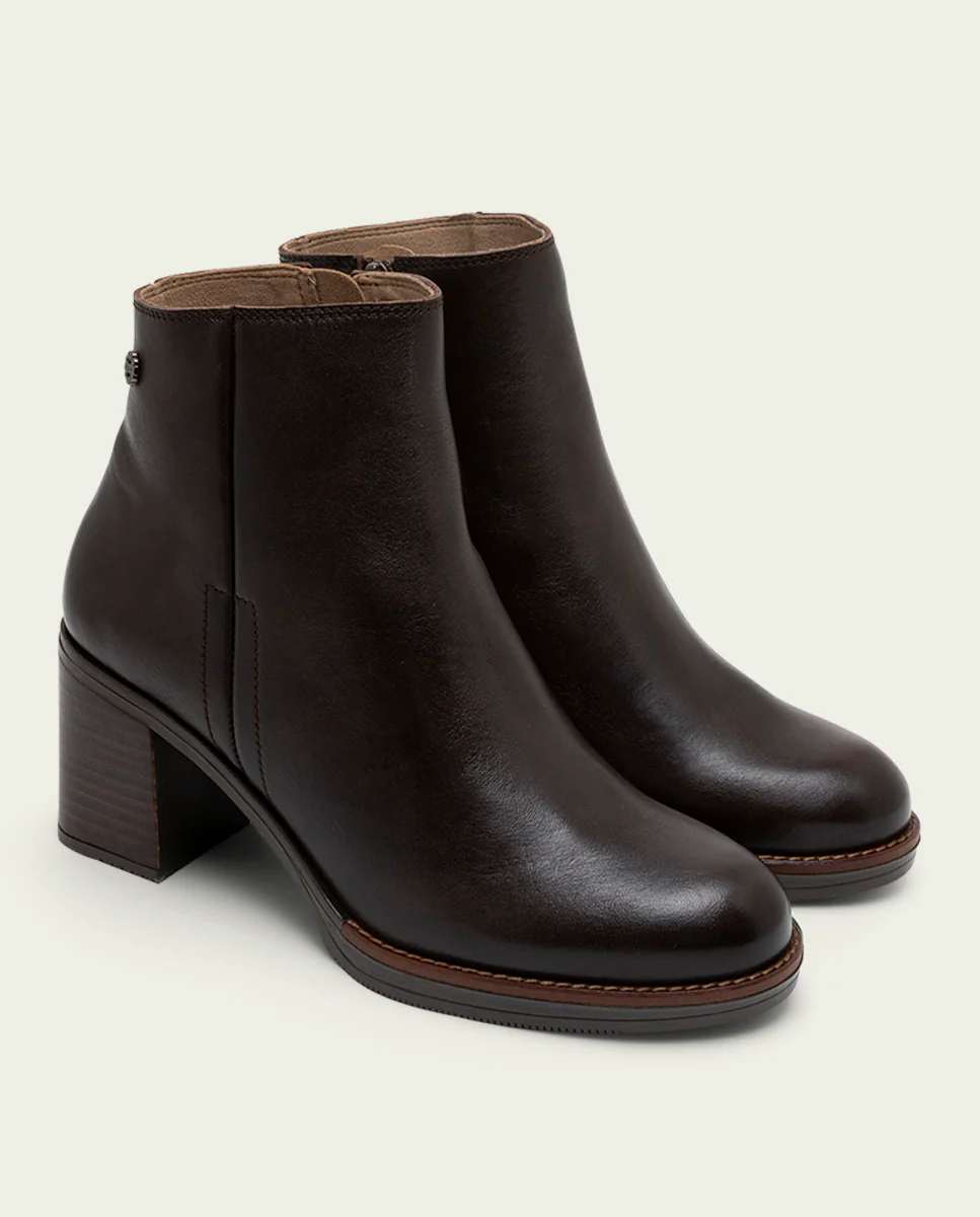 BOTINES DE PIEL DE TACÓN MOKA RANIA - Image 3