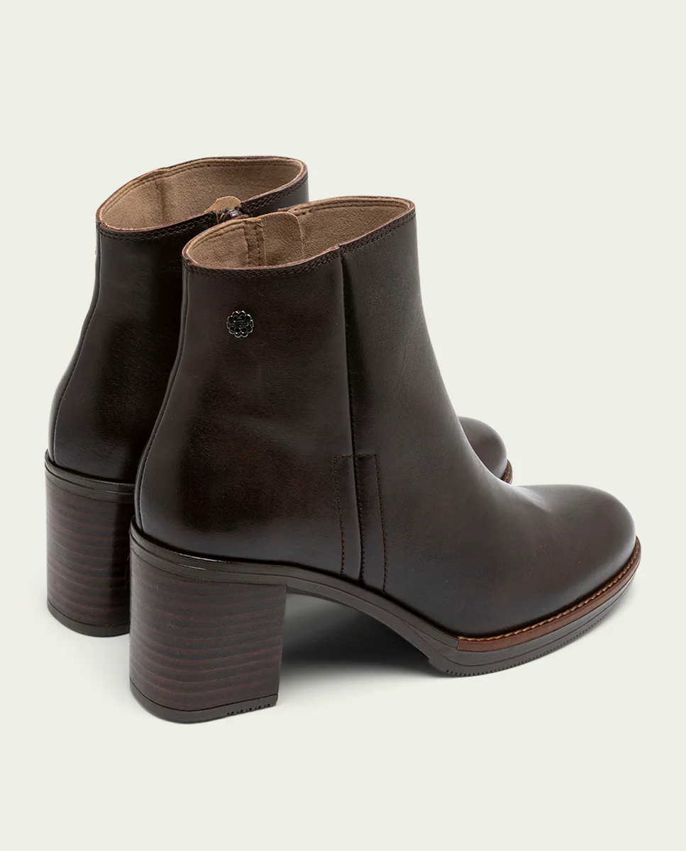 BOTINES DE PIEL DE TACÓN MOKA RANIA - Image 4