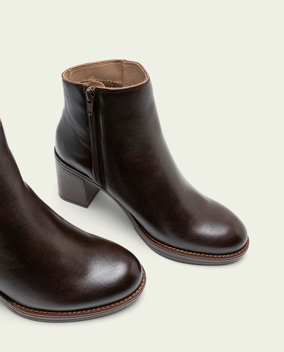 BOTINES DE PIEL DE TACÓN MOKA RANIA - Image 5