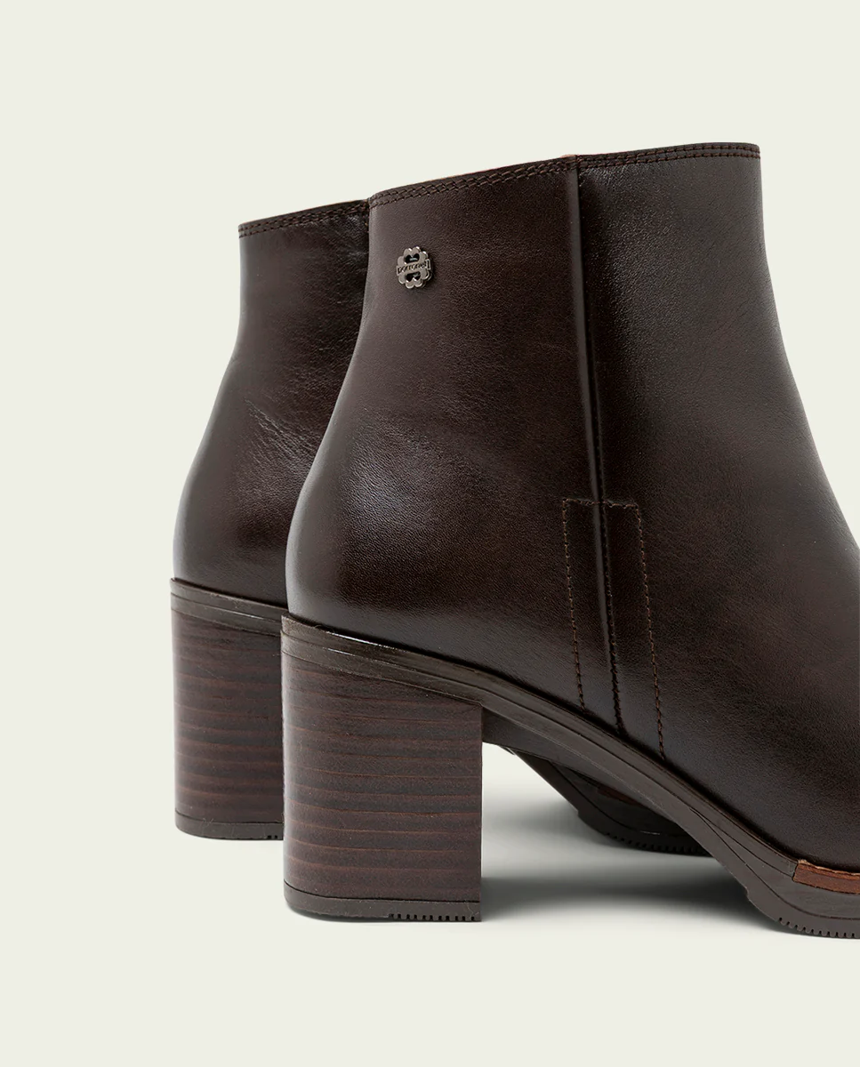 BOTINES DE PIEL DE TACÓN MOKA RANIA - Image 6