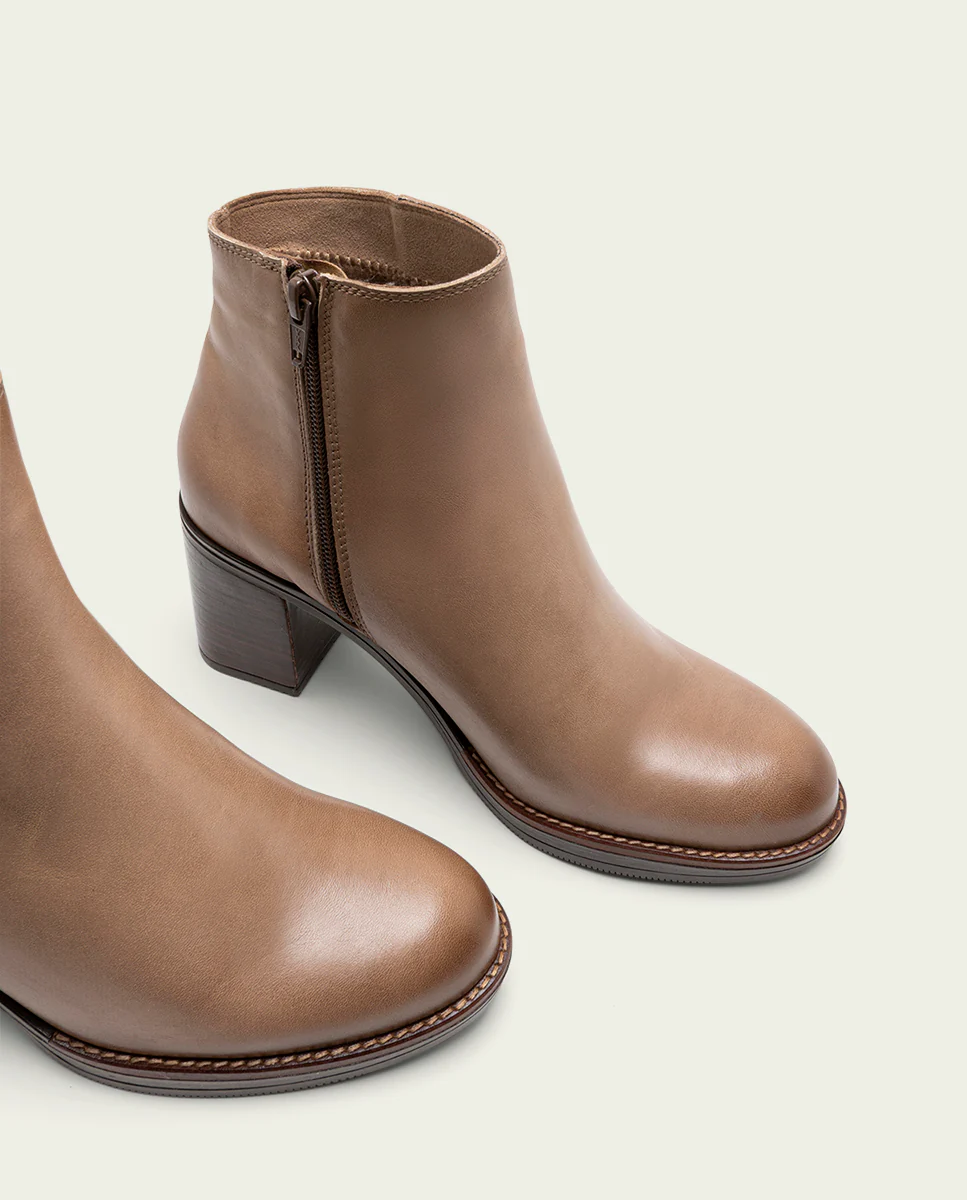 BOTINES DE PIEL DE TACÓN TAUPE RANIA - Image 5