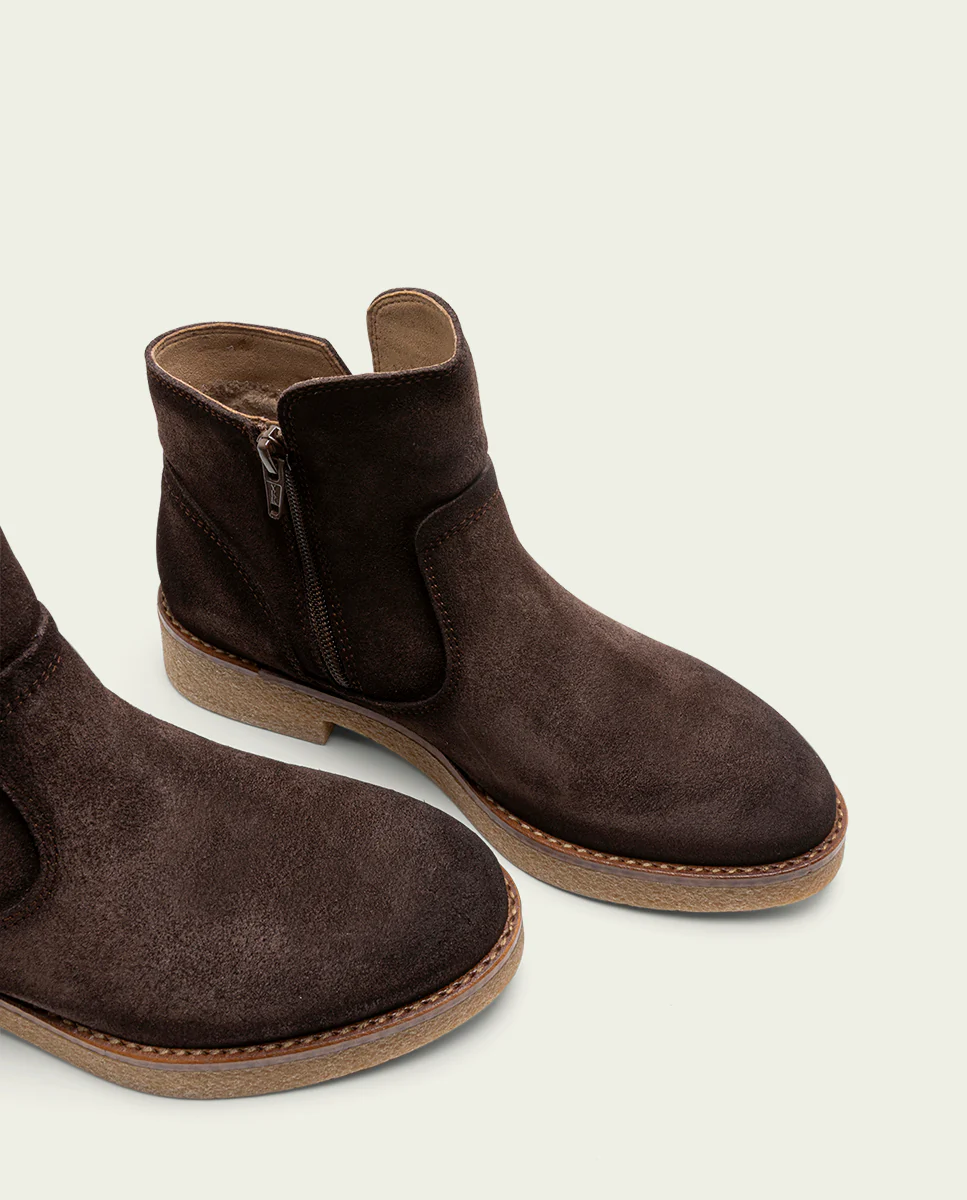 BOTINES DE PIEL MOKA CON CREMALLERA ADELE - Image 4