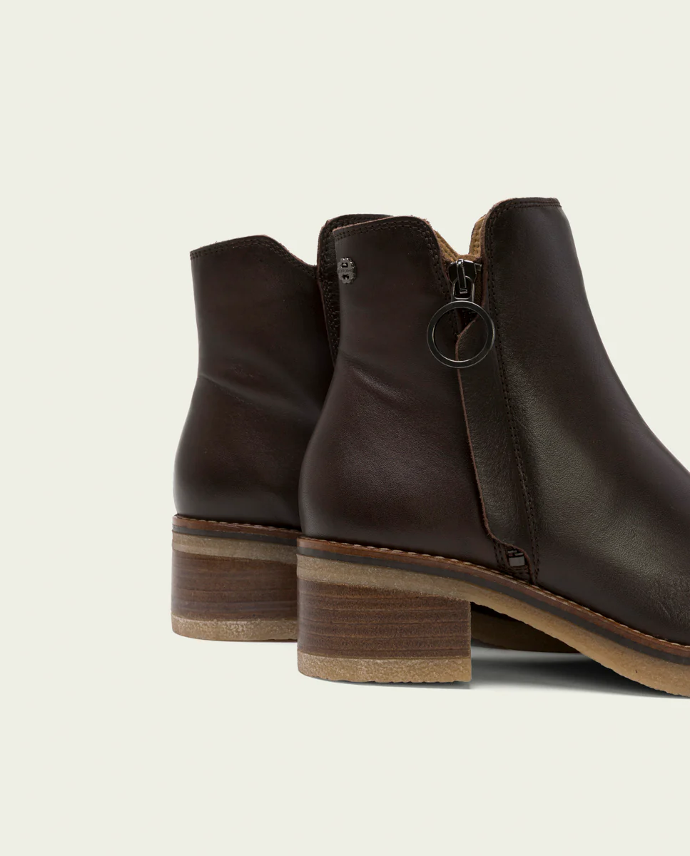 BOTINES DE PIEL MOKA CON CREMALLERA DELIA - Image 5