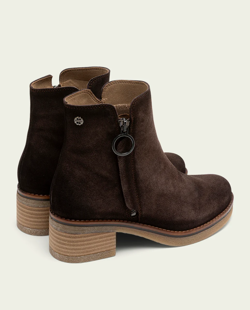 BOTINES DE PIEL MOKA CON CREMALLERA DIANA - Image 3