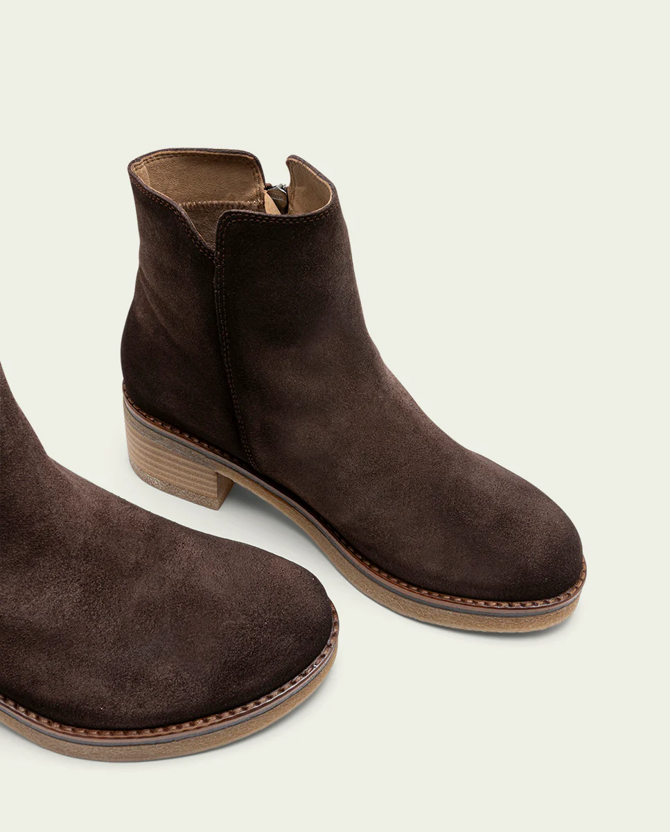 BOTINES DE PIEL MOKA CON CREMALLERA DIANA - Image 4