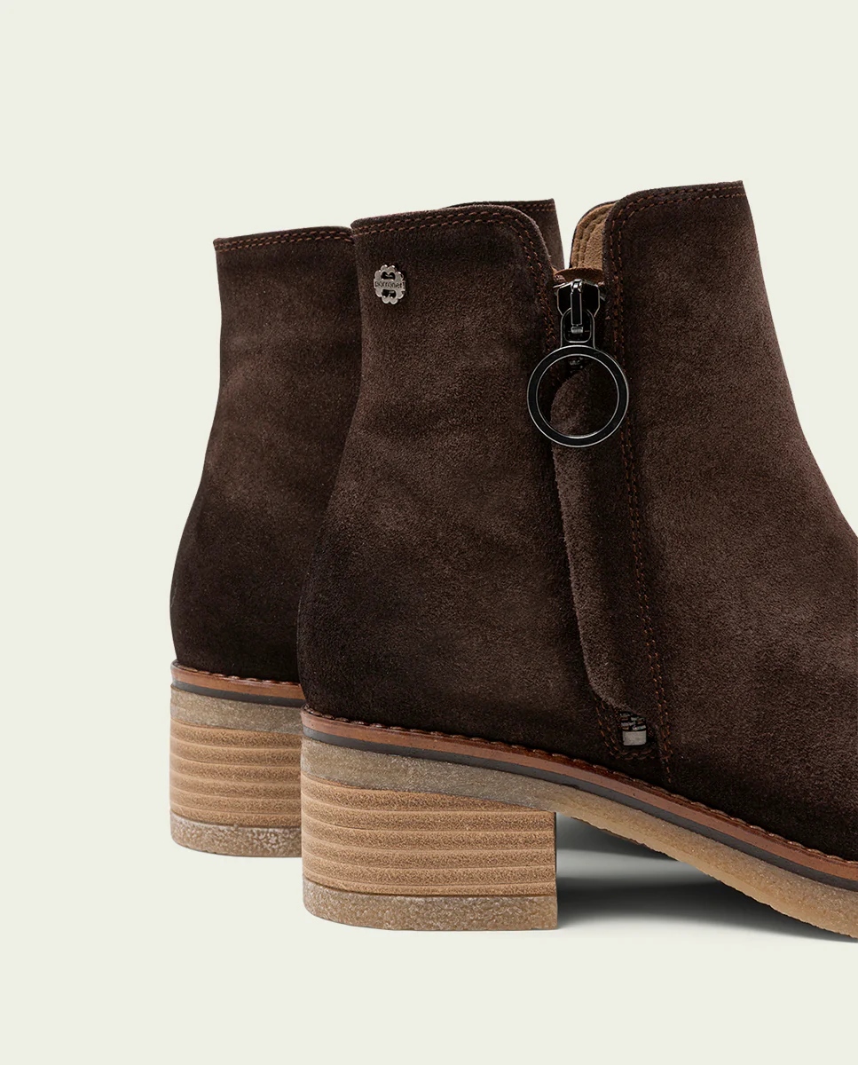 BOTINES DE PIEL MOKA CON CREMALLERA DIANA - Image 5