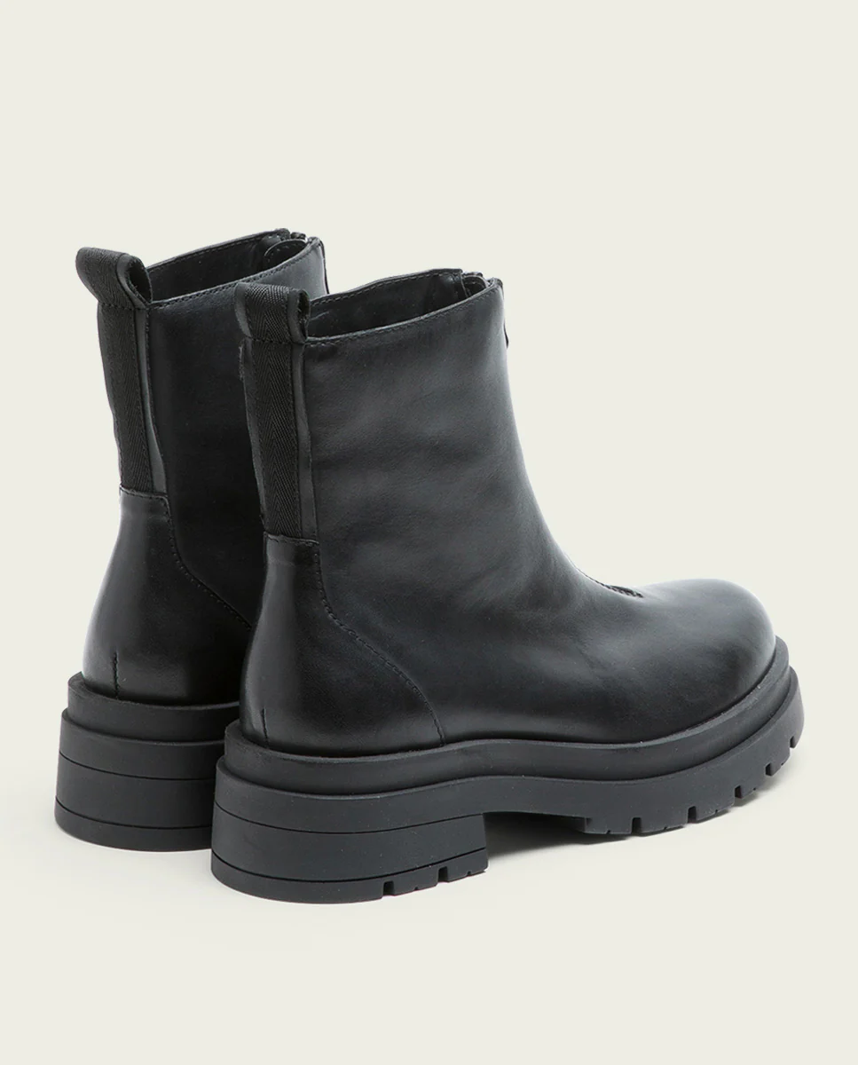 BOTINES TRACK NEGROS PIEL CON CREMALLERA NALA - Image 4