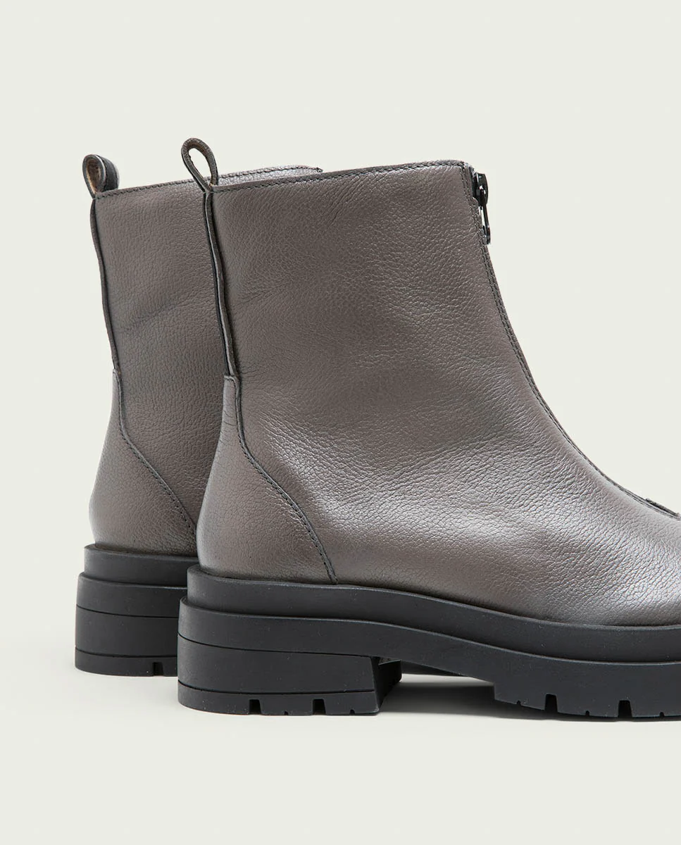 BOTINES TRACK PIEL GRIS CON CREMALLERA NALA - Image 4