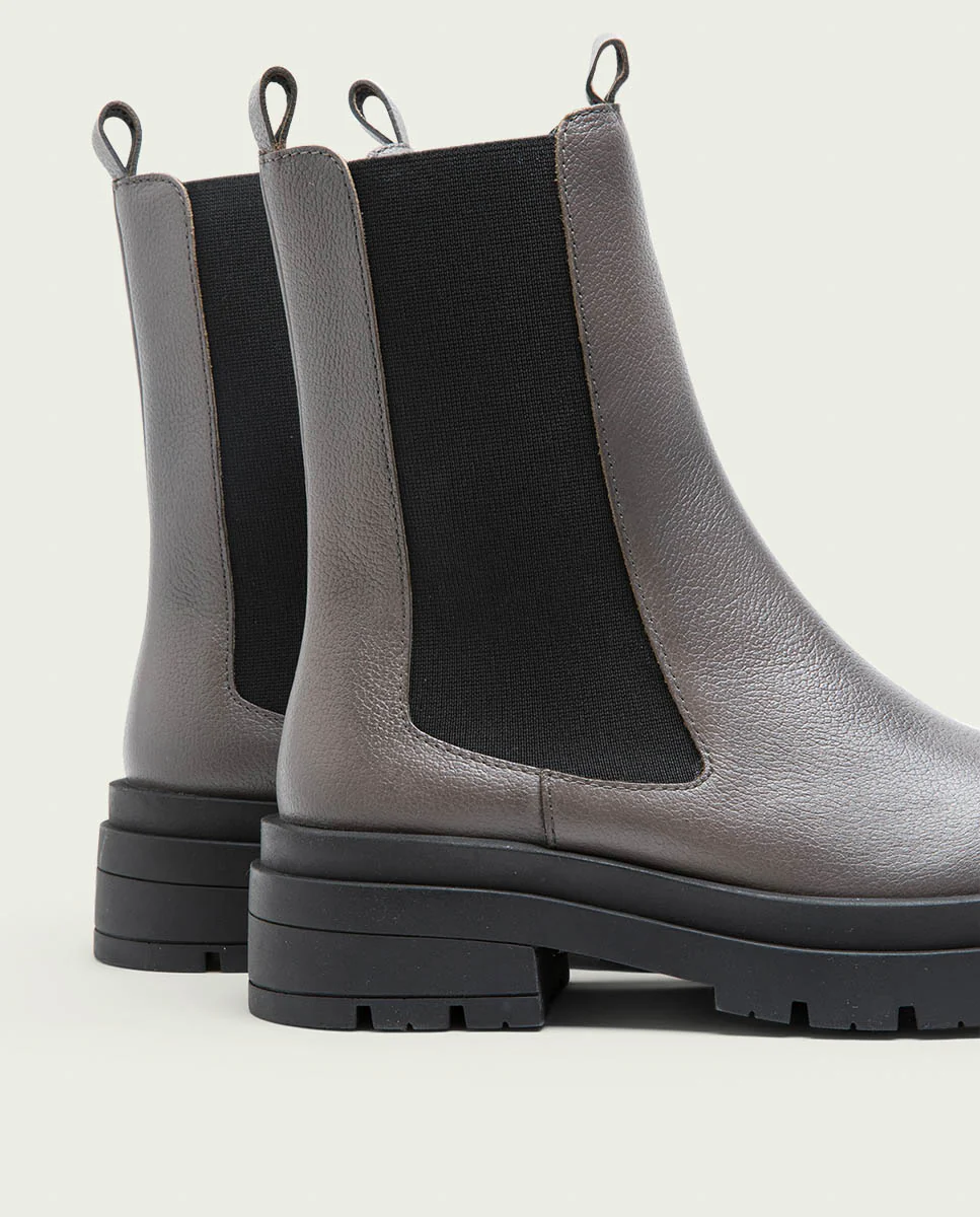 BOTINES TRACK PIEL GRIS CON ELÁSTICOS NAÍN - Image 4