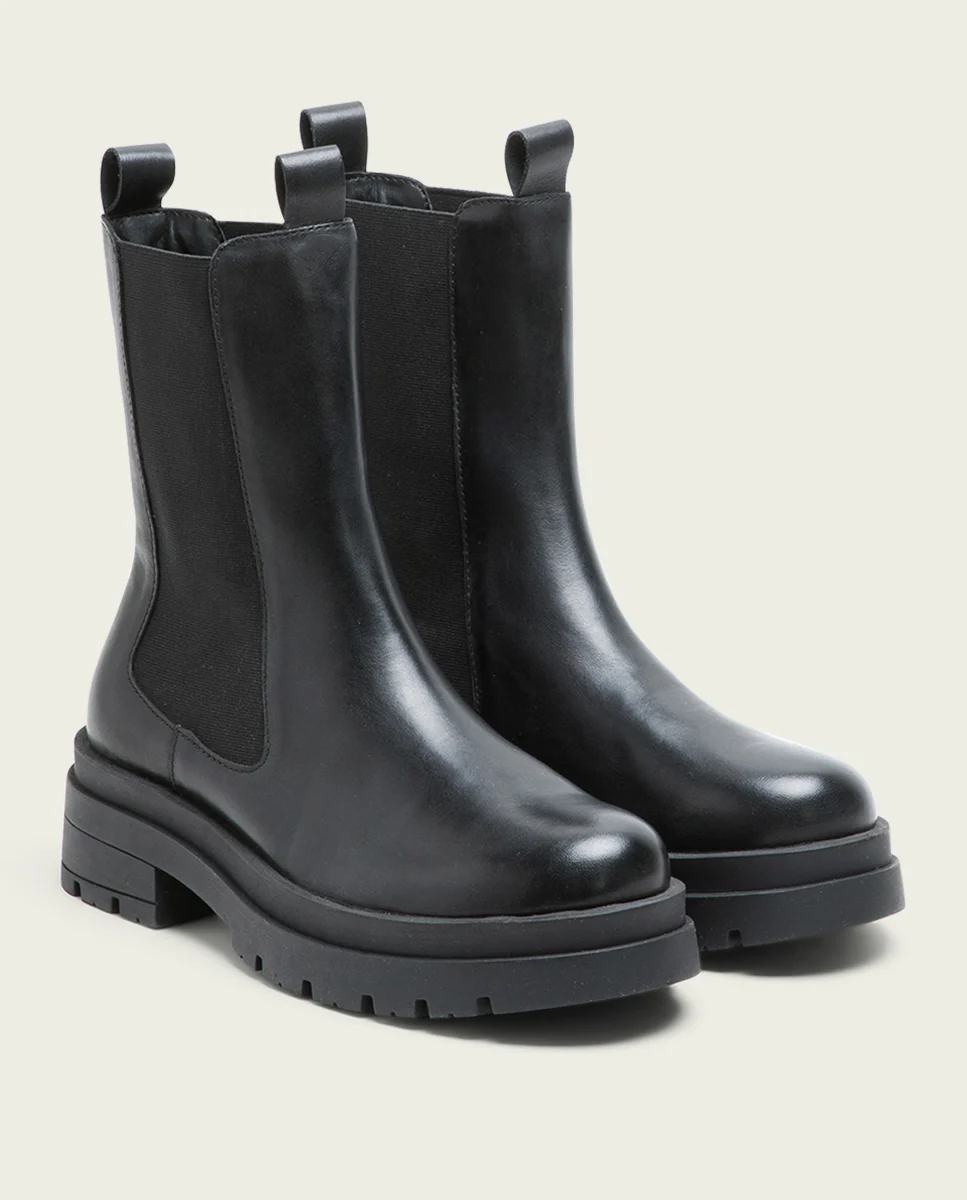 BOTINES TRACK PIEL NEGROS CON ELÁSTICOS NAÍN - Image 3