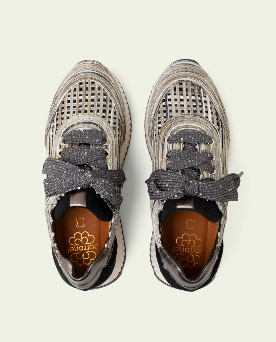 DEPORTIVA CALADA DE PIEL Y TEXTIL INÉS NEGRO - Image 5