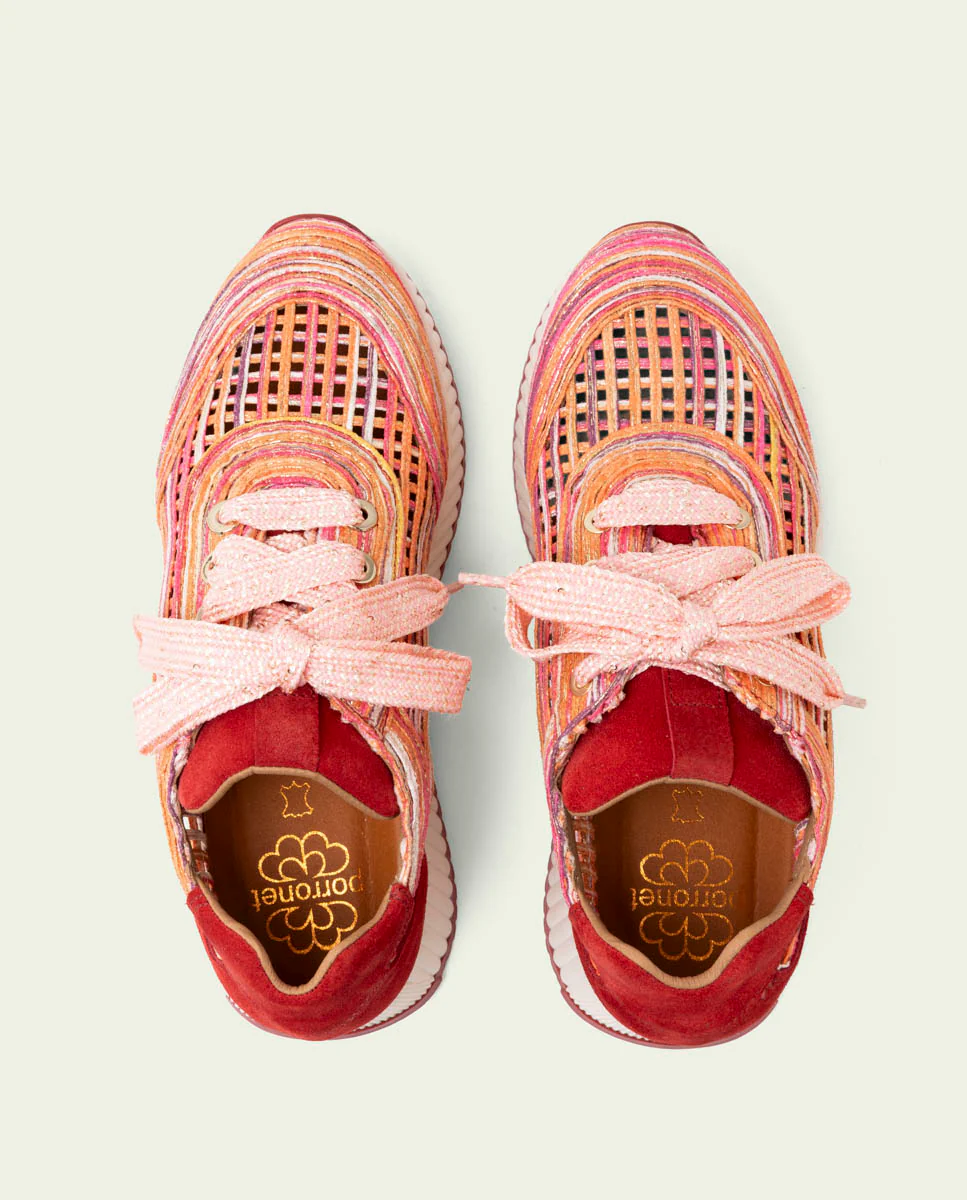 DEPORTIVA CALADA DE PIEL Y TEXTIL INÉS ROJO - Image 6