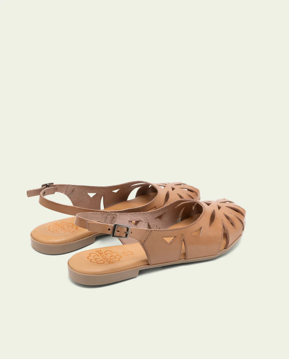 SANDALIA PLANA PIEL ANDREA TAUPE - Image 3