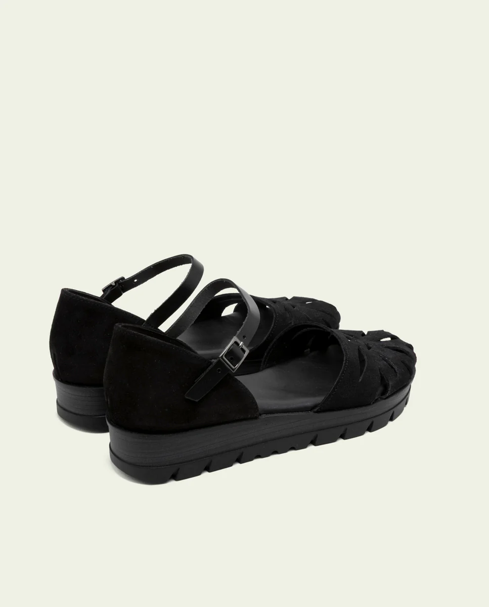 SANDALIA DE SERRAJE BRUNA NEGRO - Image 3