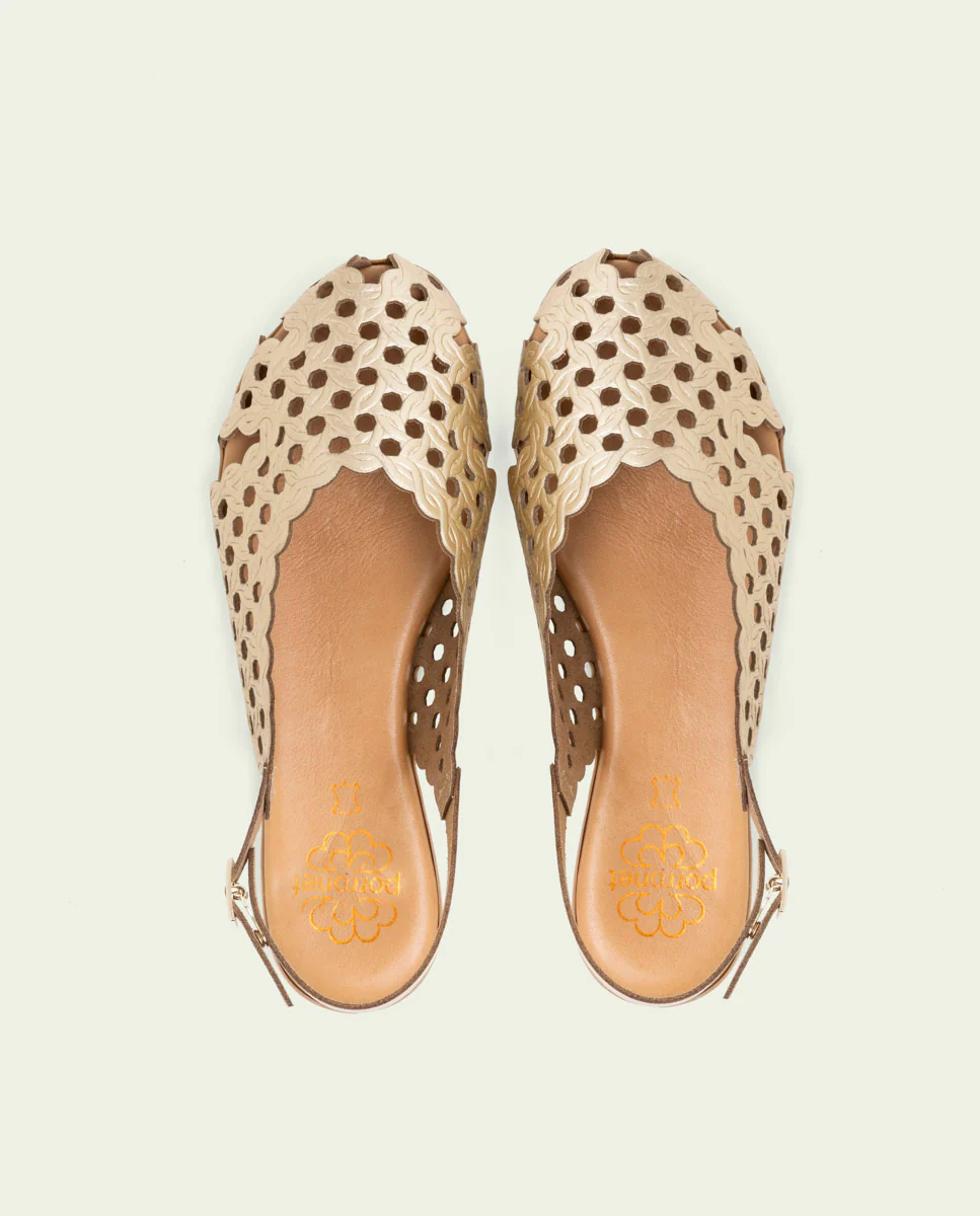 SANDALIA PLANA PIEL ÁGATA ORO - Image 5