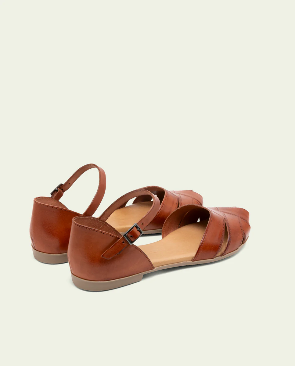 SANDALIA PLANA PIEL ALBA CUERO - Image 3
