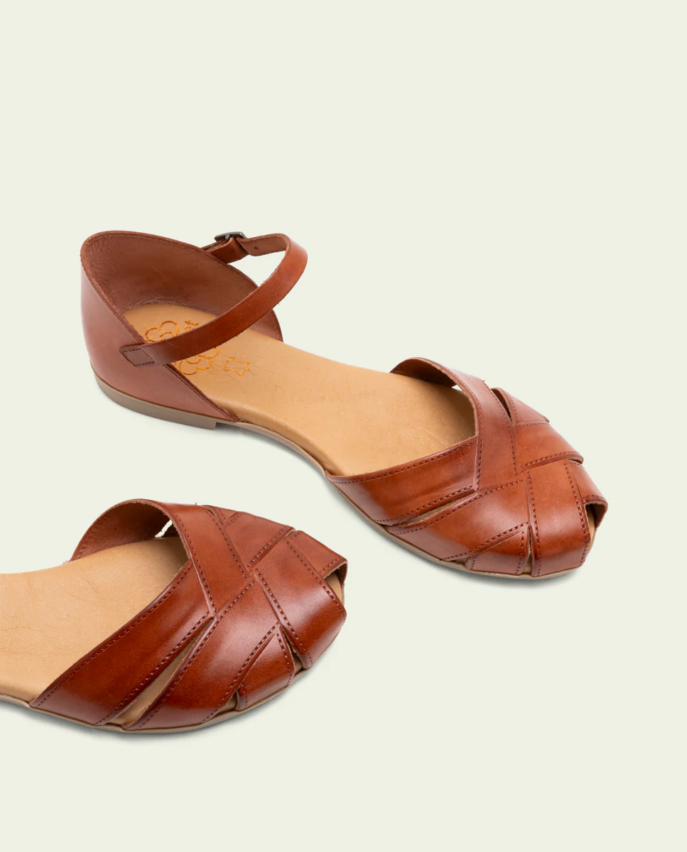 SANDALIA PLANA PIEL ALBA CUERO - Image 4