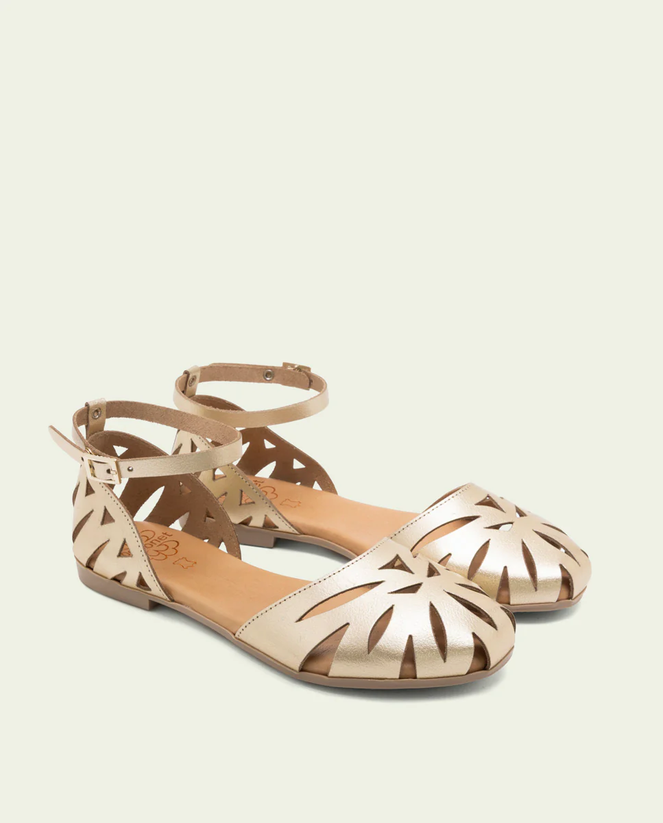 SANDALIA PLANA PIEL ALICE ORO - Image 3