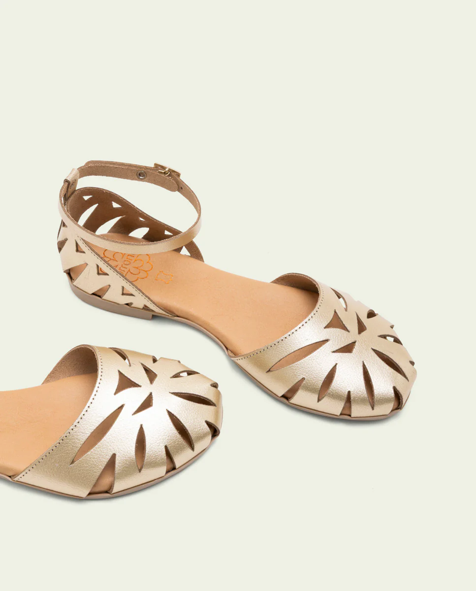 SANDALIA PLANA PIEL ALICE ORO - Image 5