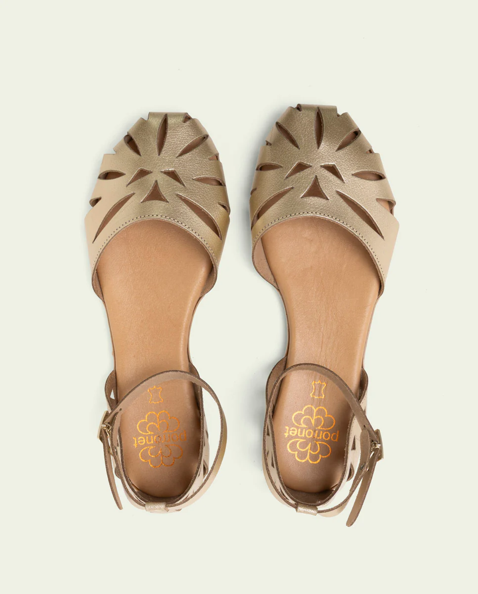 SANDALIA PLANA PIEL ALICE ORO - Image 6