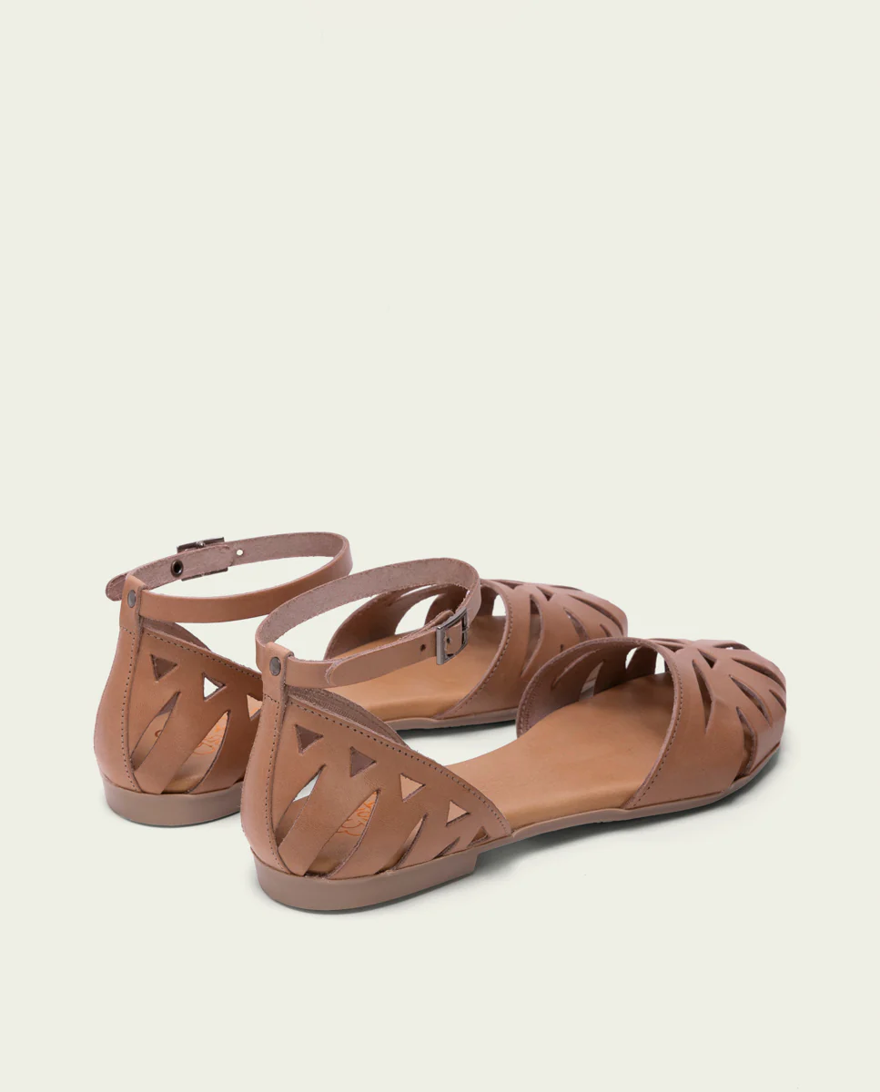 SANDALIA PLANA PIEL ALICE TAUPE - Image 3