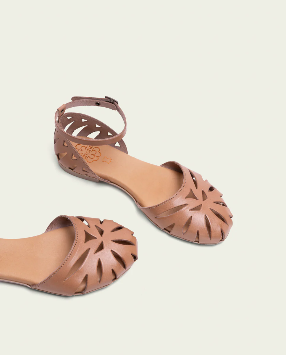 SANDALIA PLANA PIEL ALICE TAUPE - Image 4