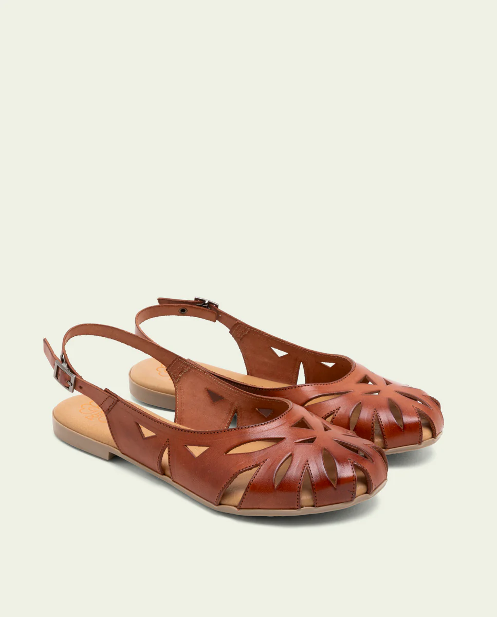 SANDALIA PLANA PIEL ANDREA CUERO - Image 3